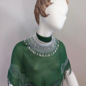Vintage Faux Pearl Lace RBG Collar Choker Necklace